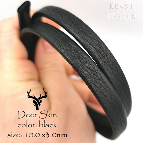 10.0 х 3.0 Кожаная полоса Deer Skin | Черный
